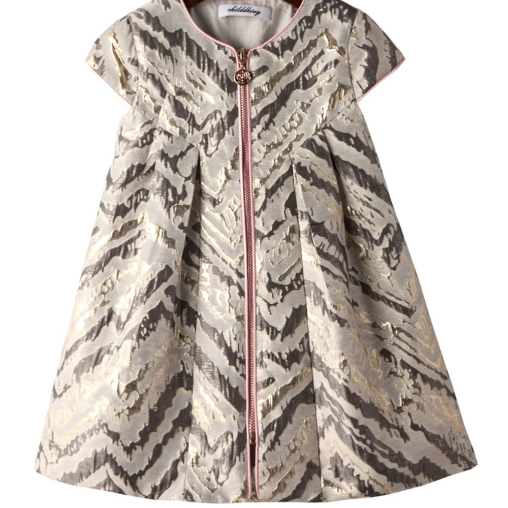 Girls A-line Metallic Party Dress